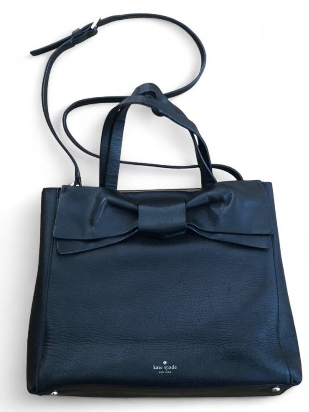 Kate Spade New York black leather Purse tote bag with bow detail Women's Bag